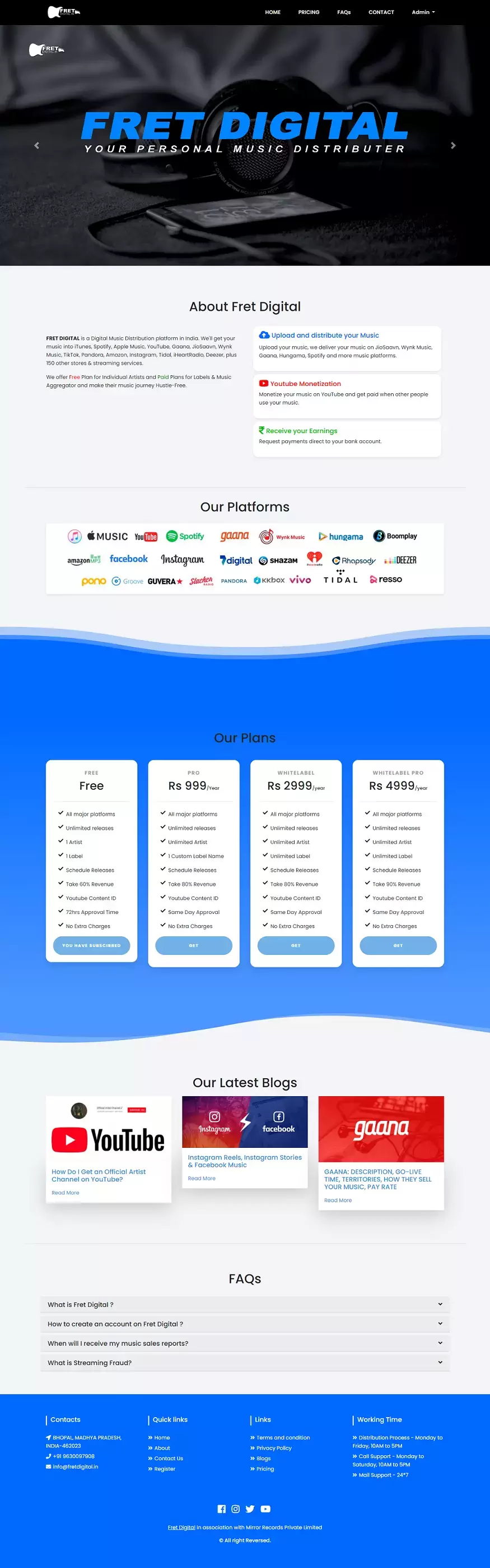 FretDigital - Your Personal Music Distributer