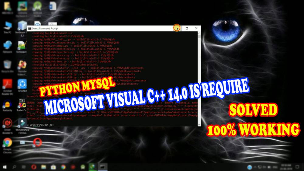 Solved Mysqlclient Error In Python Microsoft Visual C 14 0 Is Required Shudhanshu